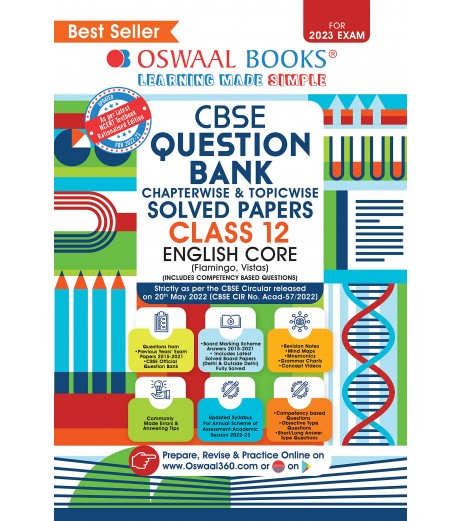 Oswaal CBSE Question Bank Class 12 English Core Chapter Wise and Topic Wise | Latest Edition CBSE Class 12 - SchoolChamp.net
